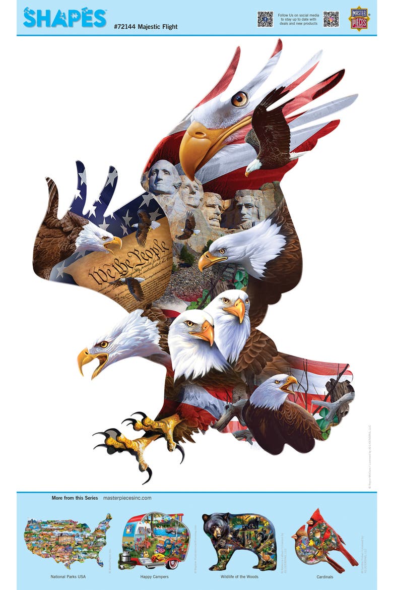 Majestic Flight 1000 Piece Shaped Puzzle, Alternate, color, Multicolor