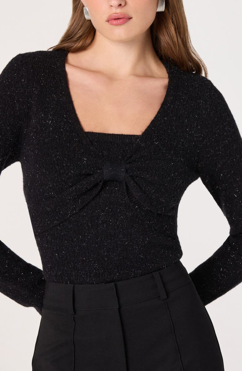 ASTR the Label Metallic Bolero Jacket & Tube Top Set, Alternate, color, Black