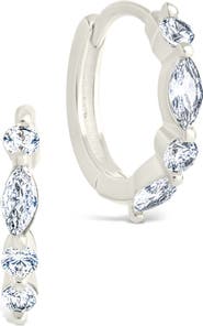 Sterling Forever Kensington Cubic Zirconia Hoop Earrings