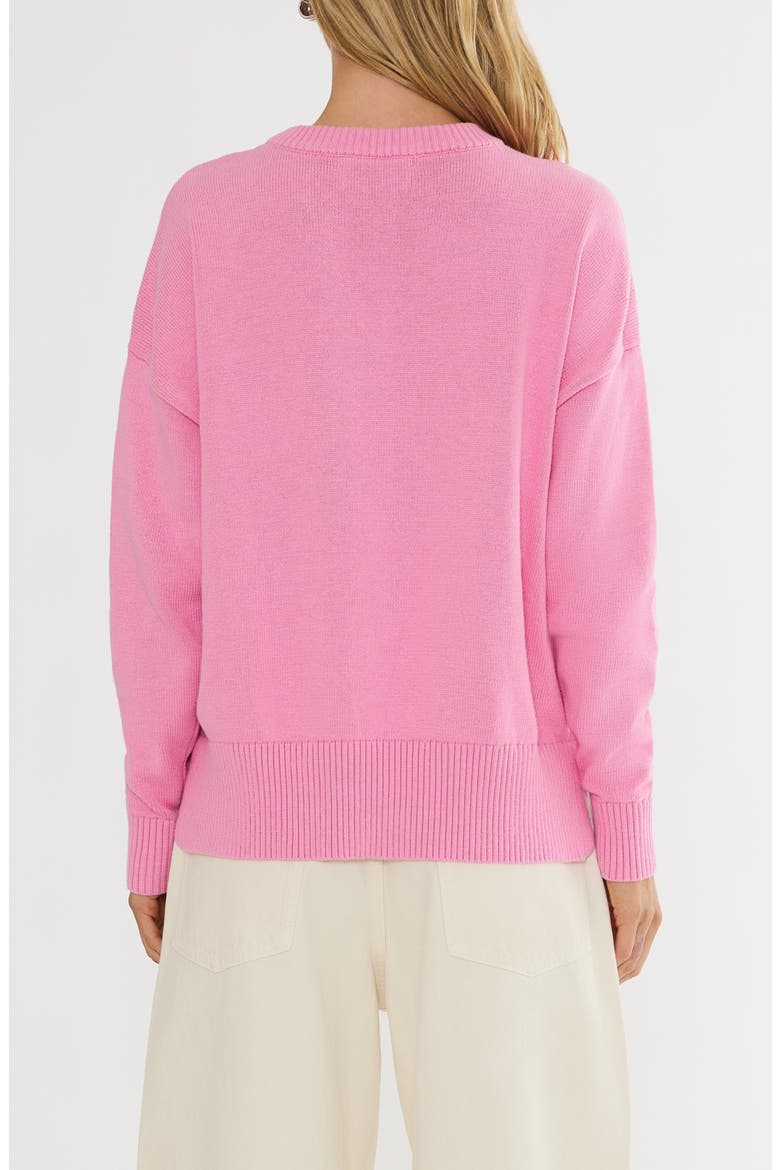 Callie Crewneck Sweater, Alternate, color, PRISM PINK AMERICANA