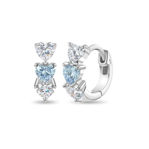 Cascading Cubic Zirconia Heart Hoop