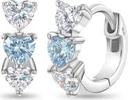 In Season Jewelry Cascading Cubic Zirconia Heart Hoop