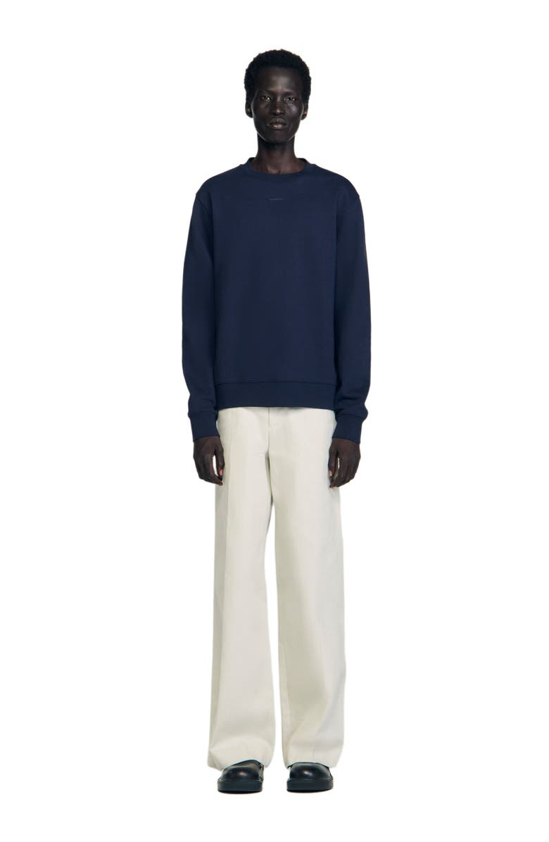 SANDRO Logo sweatshirt, Alternate, color, Midnight Blue