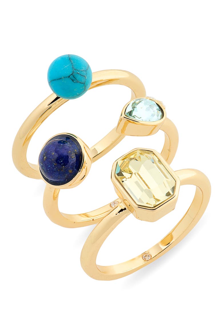 3-Pack Assorted Rings, Main, color, BLUE MULTI- GOLD