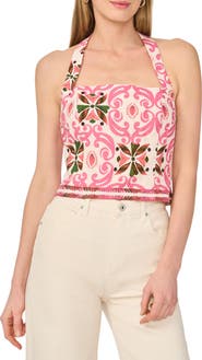 Parker Tile Print Halter Top
