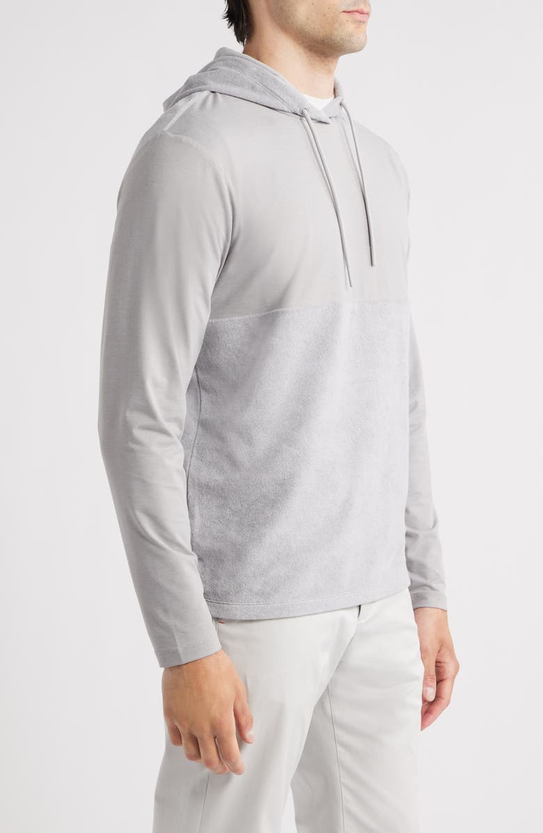 johnnie-O Haggard Mixed Media Pullover Hoodie, Alternate, color, Seal