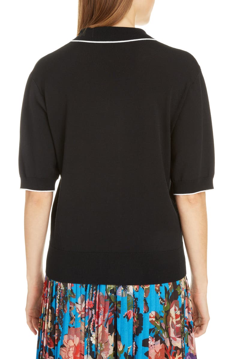 Dries Van Noten Jakele Ruffle Placket Sweater, Alternate, color, 