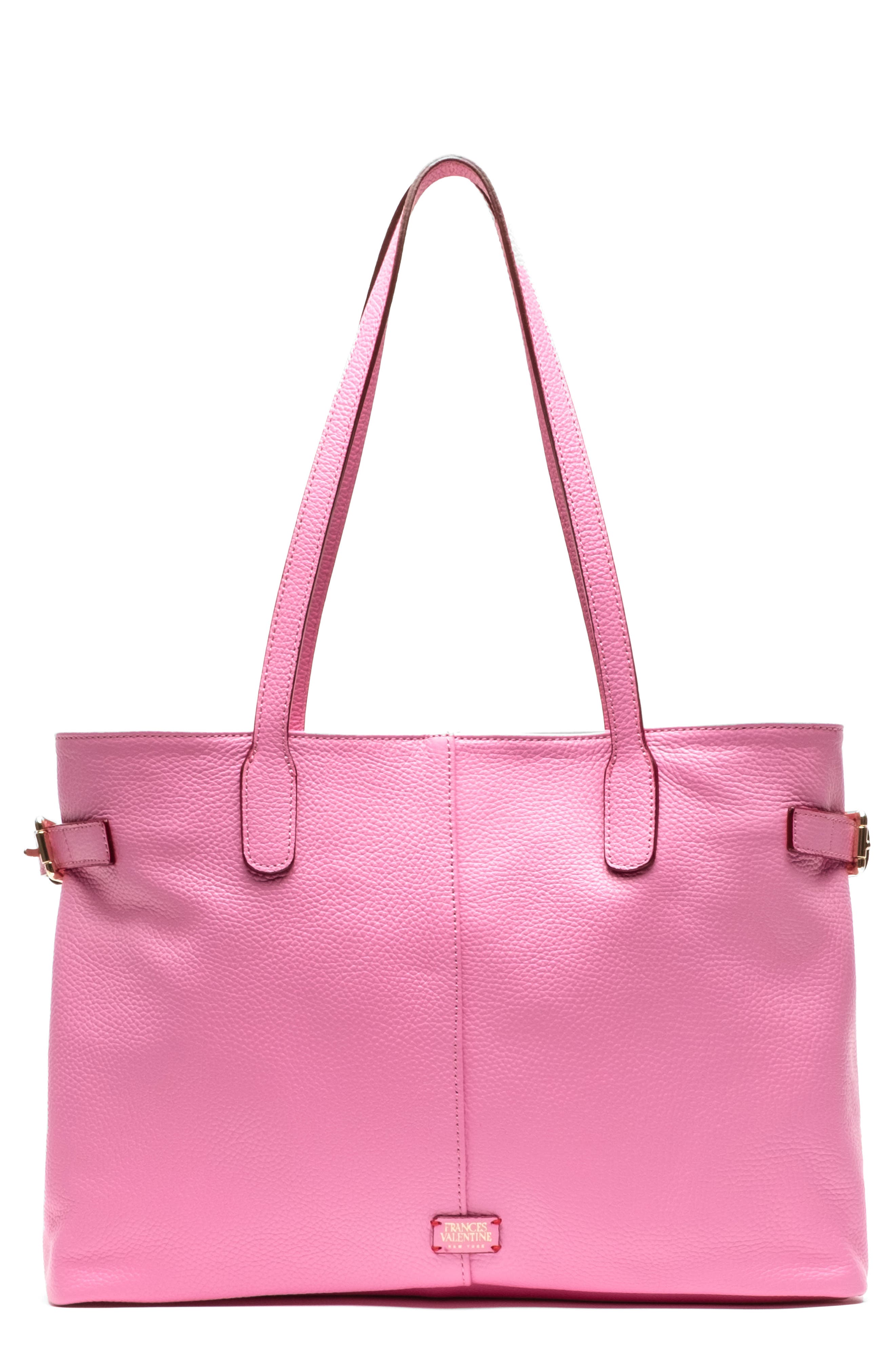 Frances Valentine Large Amalie Leather Tote, Main, color, Pink