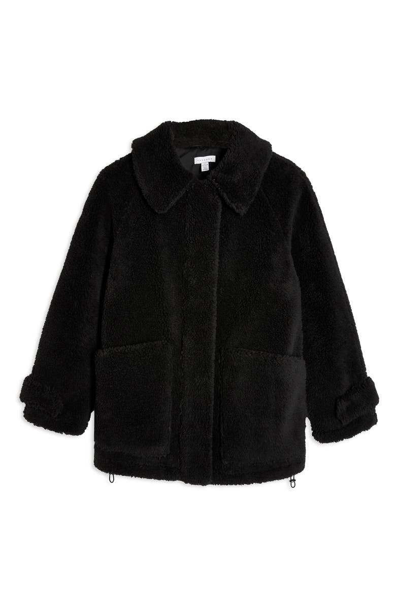 Topshop Fleece Jacket, Alternate, color,