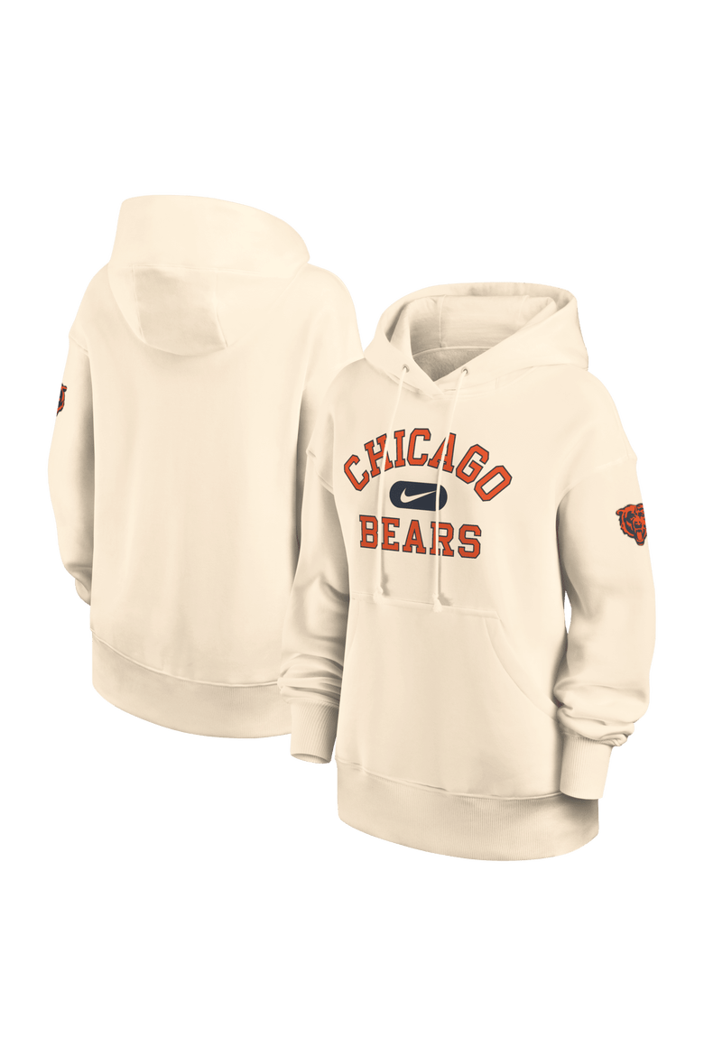 Women's Nike Natural Chicago Bears Oversized Legacy Phoenix Hoodie, Main, color, Natural