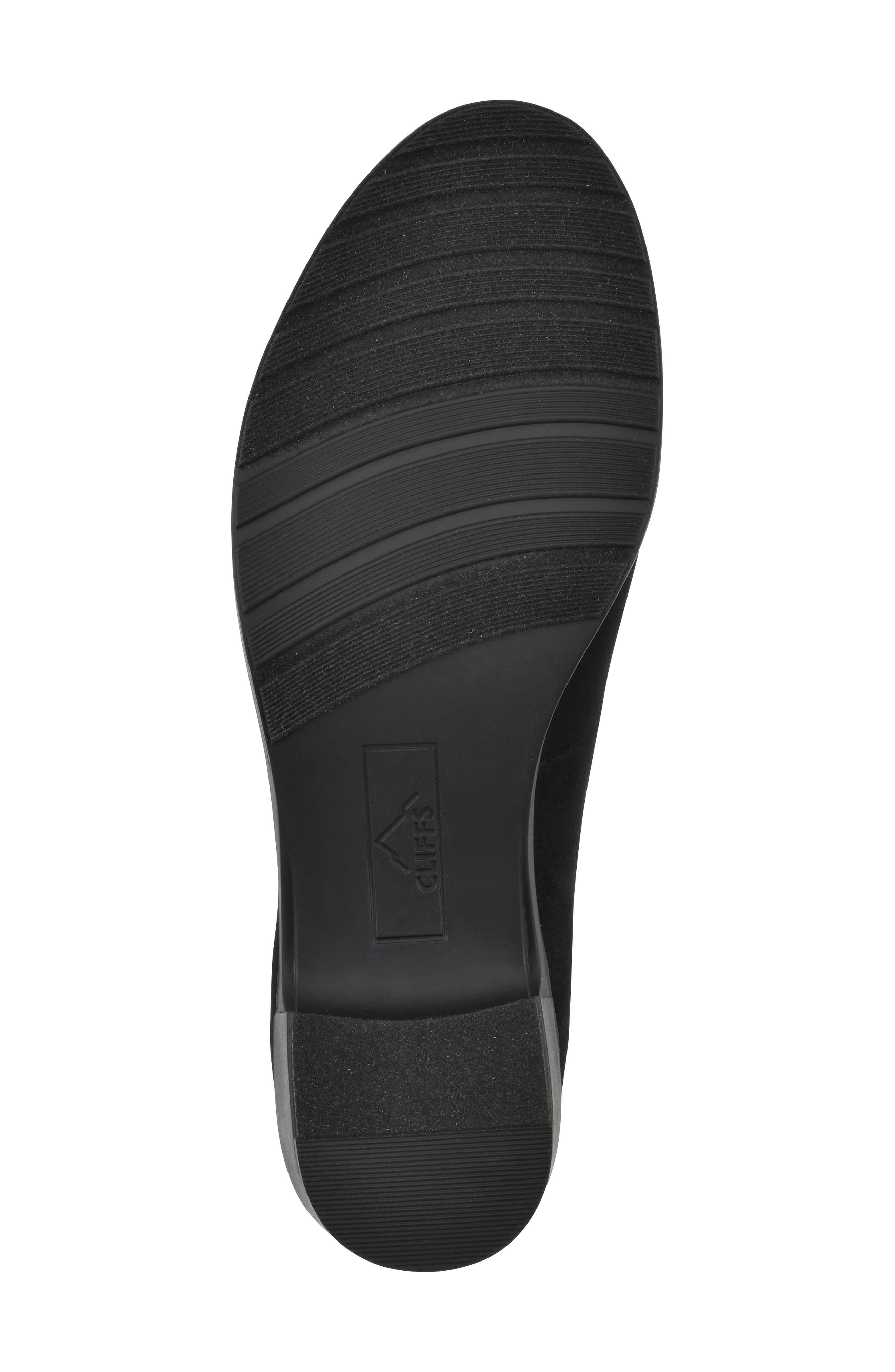 CLIFFS BY WHITE MOUNTAIN Hunton Block Heel Loafer Pump - Wide Width, Alternate, color, Black Suedette