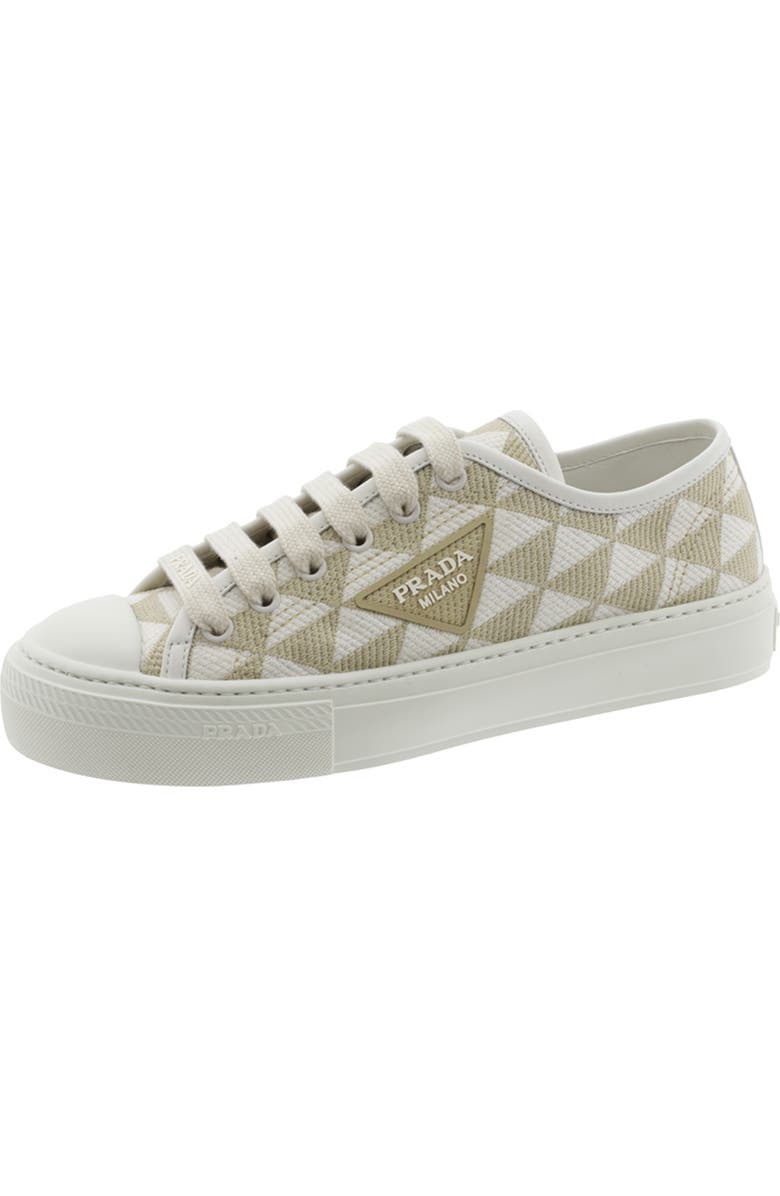 Prada Triangle Jacquard Low Top Sneaker, Main, color,