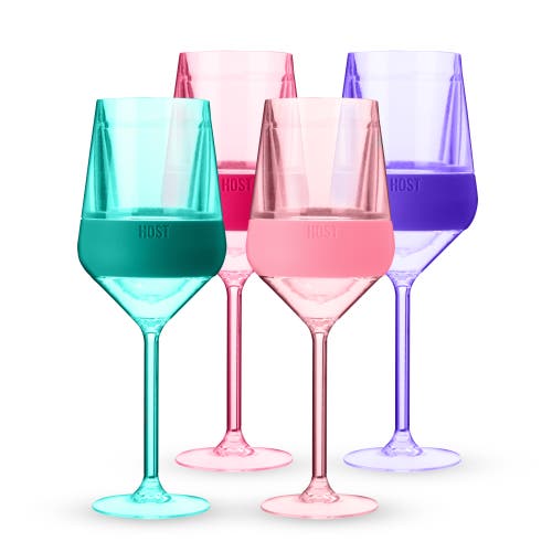 Host Stemmed Wine Freeze Cooling Cup Set Of 4 In Tinted