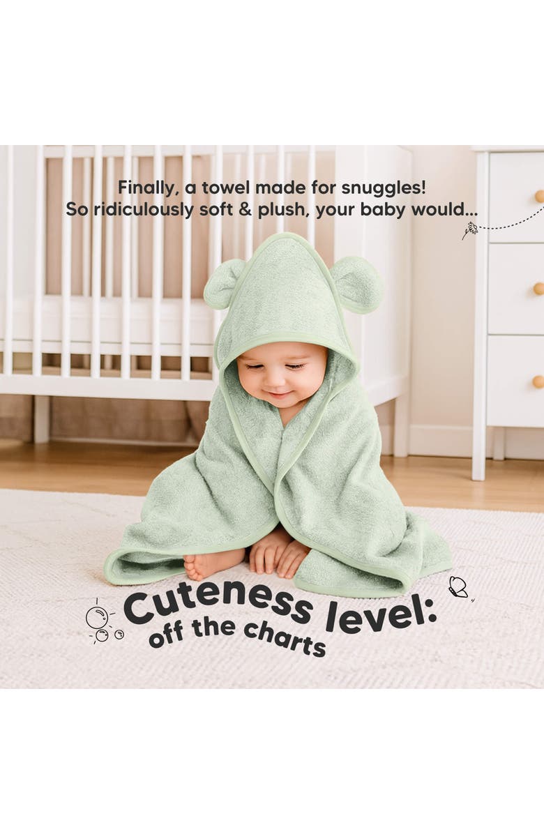 KeaBabies 2-Pack Snuggle Hooded Towels, Alternate, color, Sage