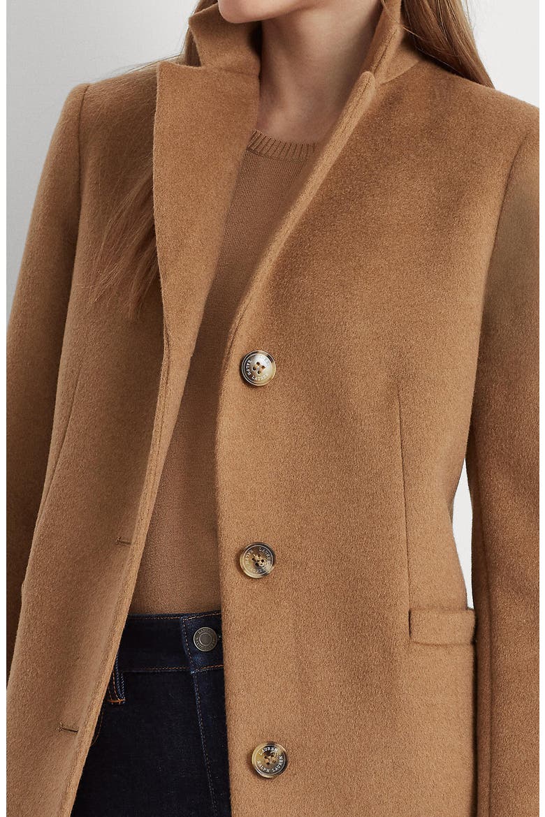 Plaid Wool Blend Reefer Coat, Alternate, color, NEW VICUNA