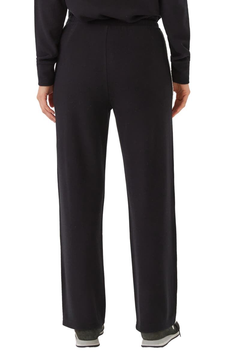Edge Stitch Wide Leg Sweatpants, Alternate, color, BLACK