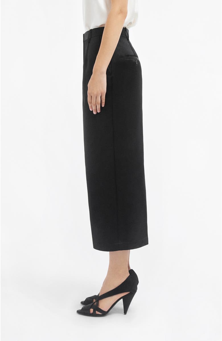 CO Tailored Pencil Skirt in Duchess Satin, Alternate, color, Black