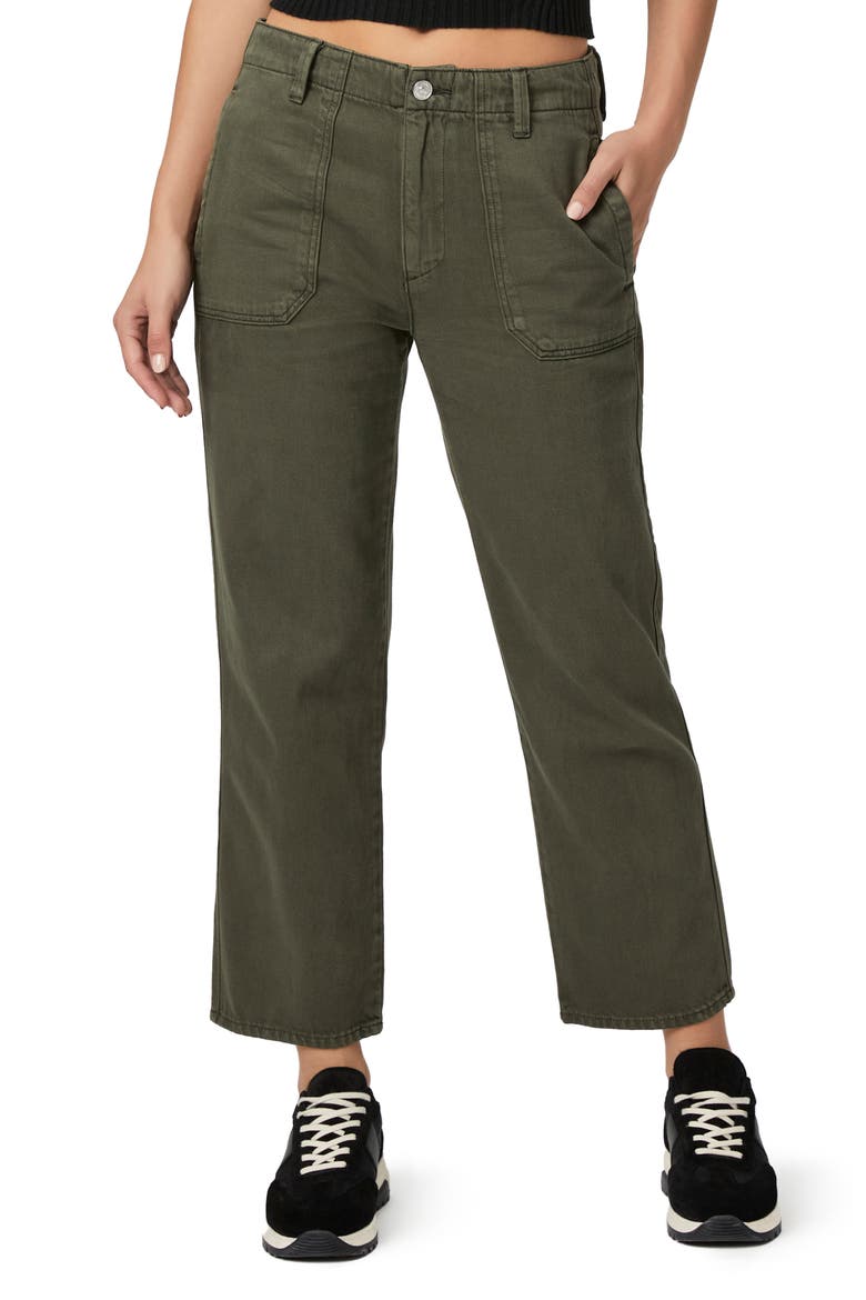 Kirby Button Fly Crop Flare Jeans, Main, color, VFRSTRGRN