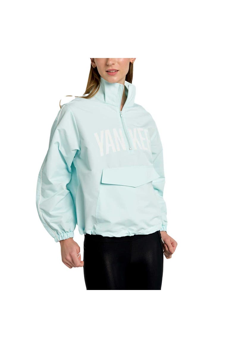 Women's Lusso Light Blue New York Yankees Parker Half-Zip Jacket, Alternate, color, Light Blue