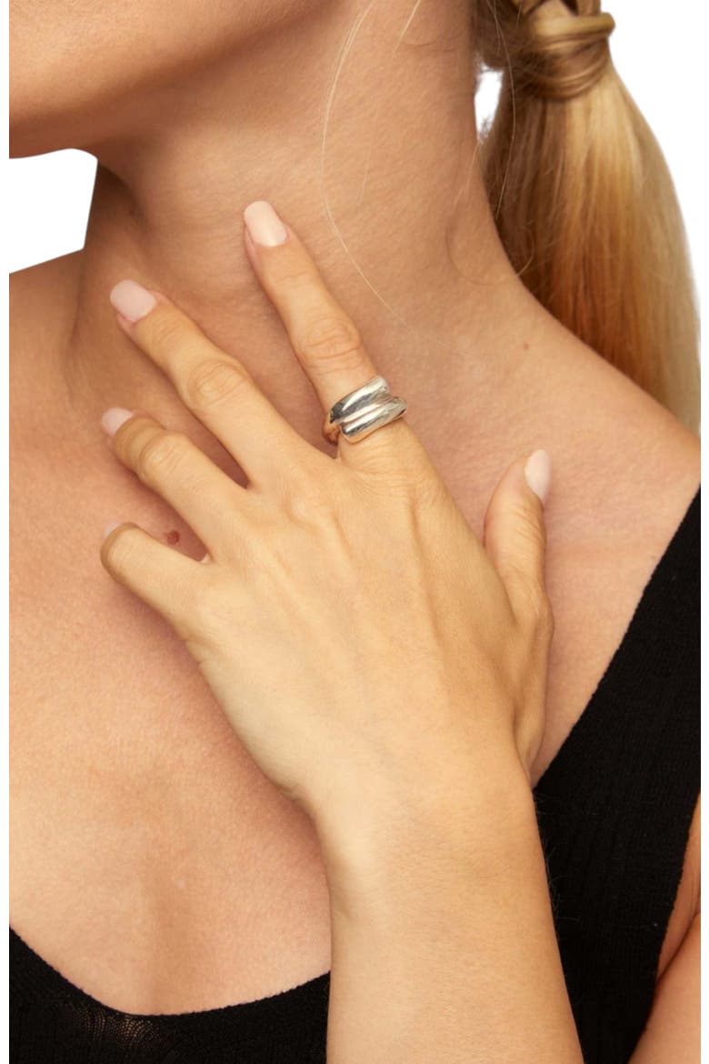 Closed Tube Ring, Alternate, color, Silver
