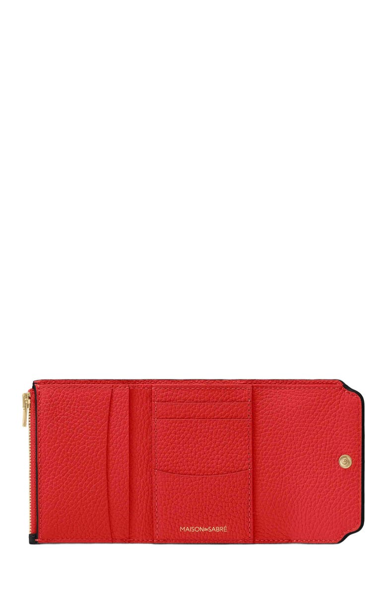 MAISON de SABRÉ Leather Trifold Wallet, Alternate, color, Rouge Noir
