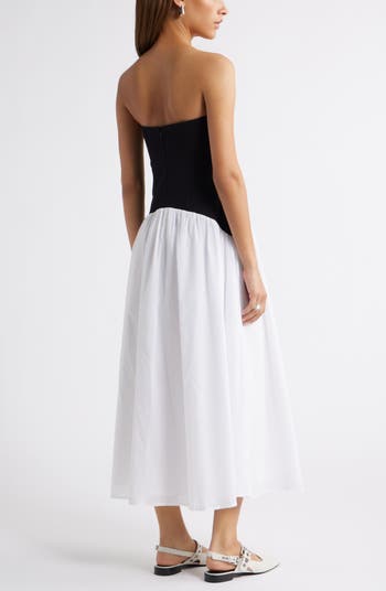 Curved Waist Strapless Maxi Dress