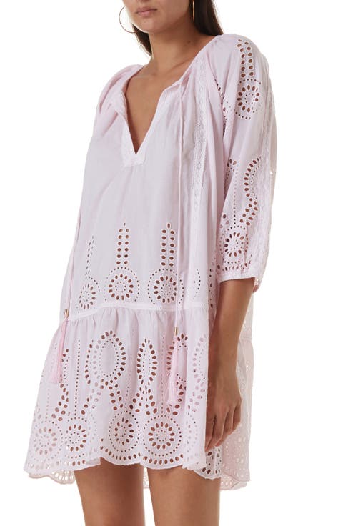 Ashley Eyelet Detail Cotton Cover-Up Tunic