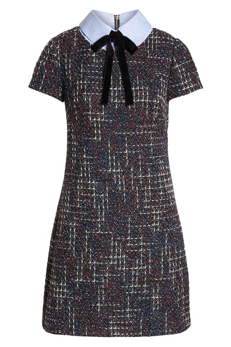 Tweed Shift Dress, Alternate, color, BLACK TWEED