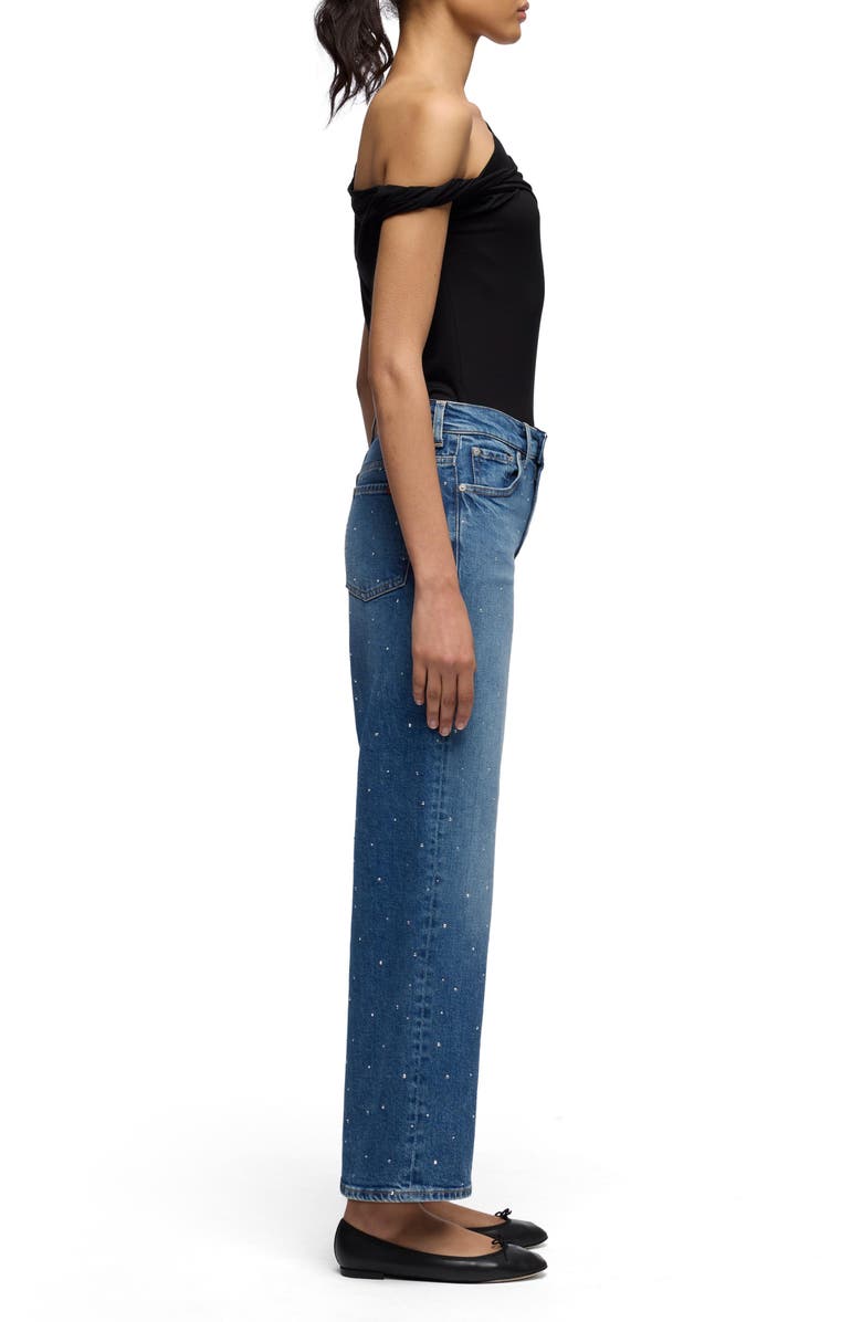7 For All Mankind Stovepipe Embellished High Waist Ankle Straight Leg Jeans, Alternate, color, 