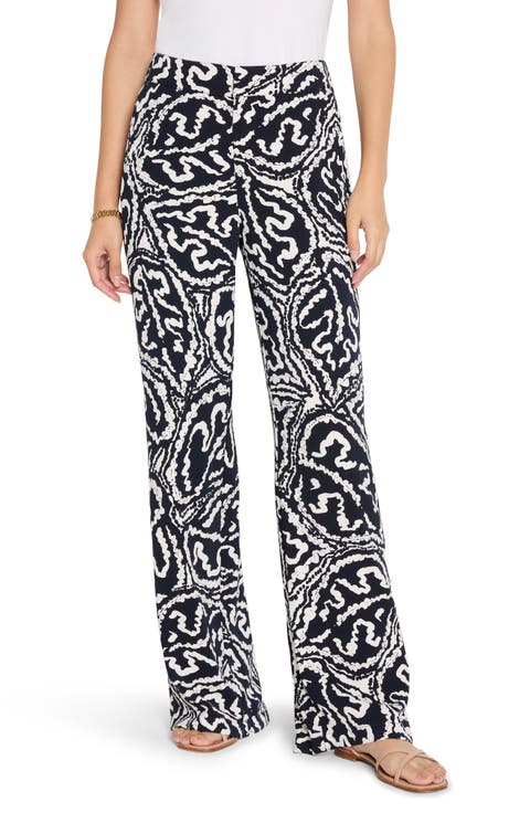 Indigo Leaf Wide Leg Pants