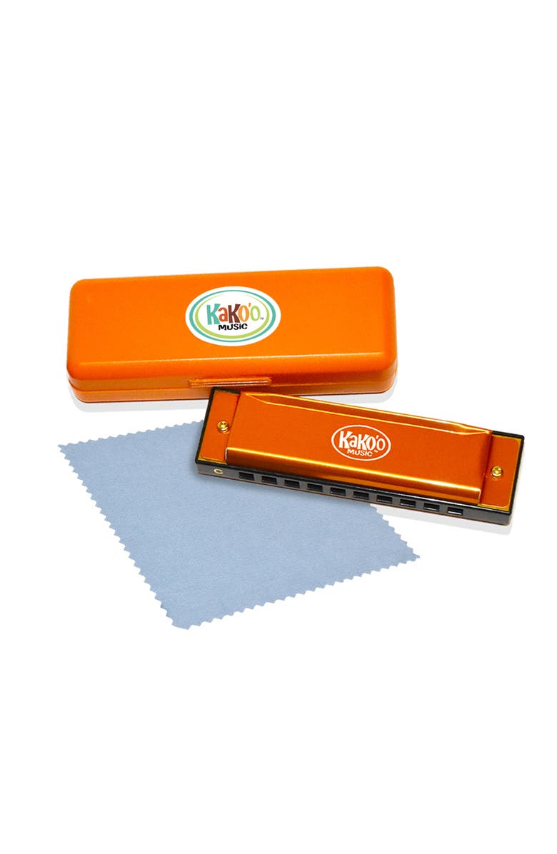 KaKo'o Music Classic Metal Harmonica 4 Inch With Storage Case, Main, color, Multicolored