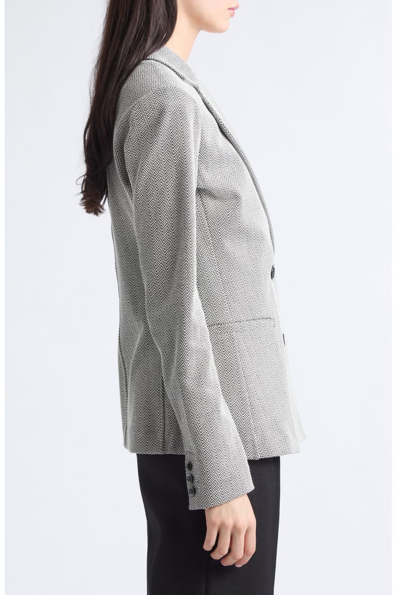 Herringbone Double Breasted Blazer, Alternate, color, STEEL