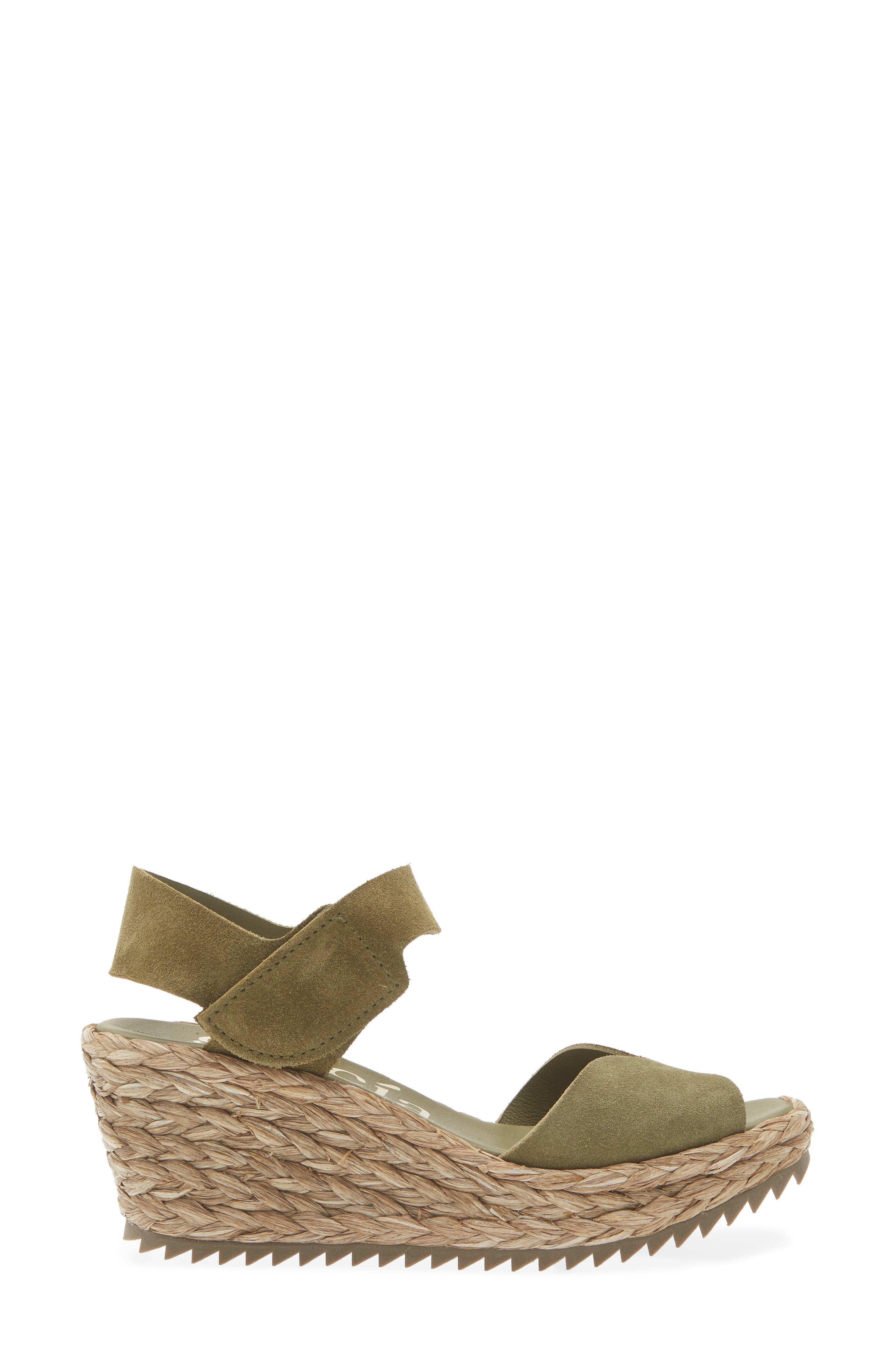 Pedro Garcia Fama Ankle Strap Wedge Sandal, Alternate, color, Thyme