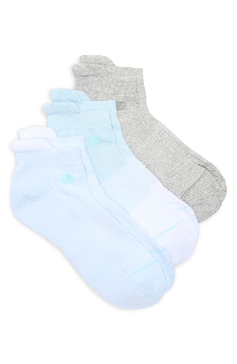 Z by Zella 3-Pack Sport Back Tab Socks, Main, color, Light Blue Multi