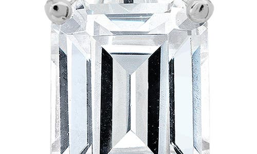 Crislu Emerald Cut Cubic Zirconia Stud Earrings In Metallic