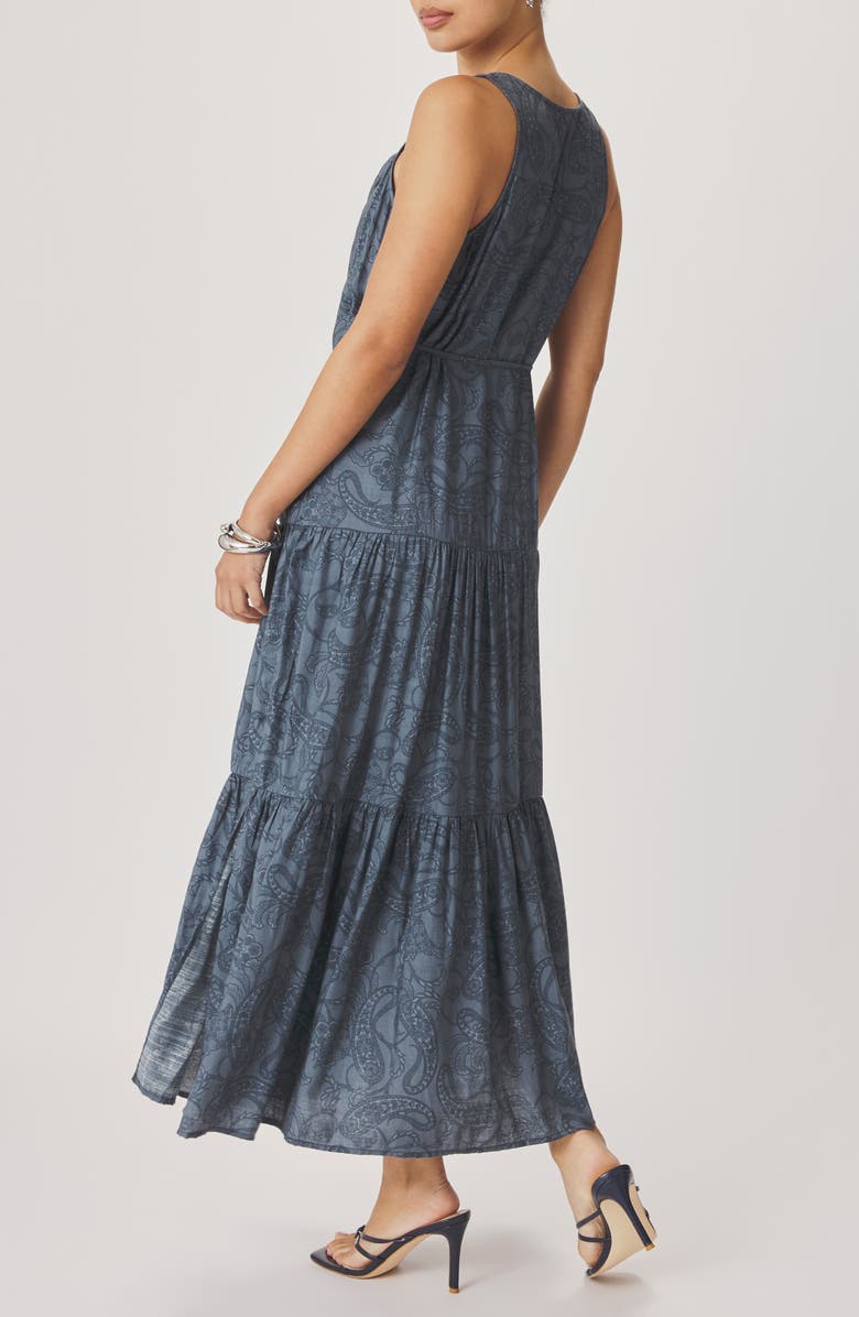Splendid Iris Paisley Print Tiered Maxi Dress, Alternate, color,