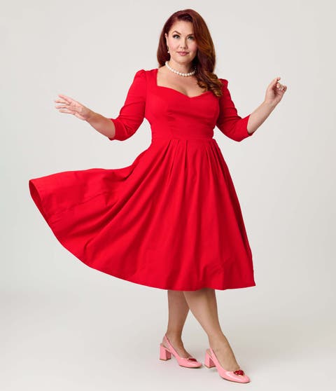 Plus Size Sweetheart Swing Dress