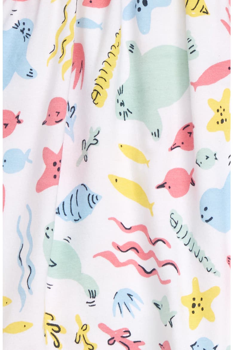 Flutter Sleeve Dress, Alternate, color, WHITE MULTI UNDERWATER VIBES