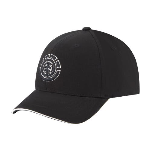 Element Stretch Fit 6-panel Cap With Curved Visor In Black