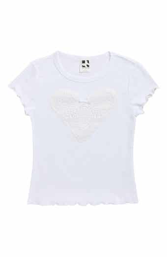 SELF ESTEEM Kids' Heart Lace Appliqué Baby T-Shirt