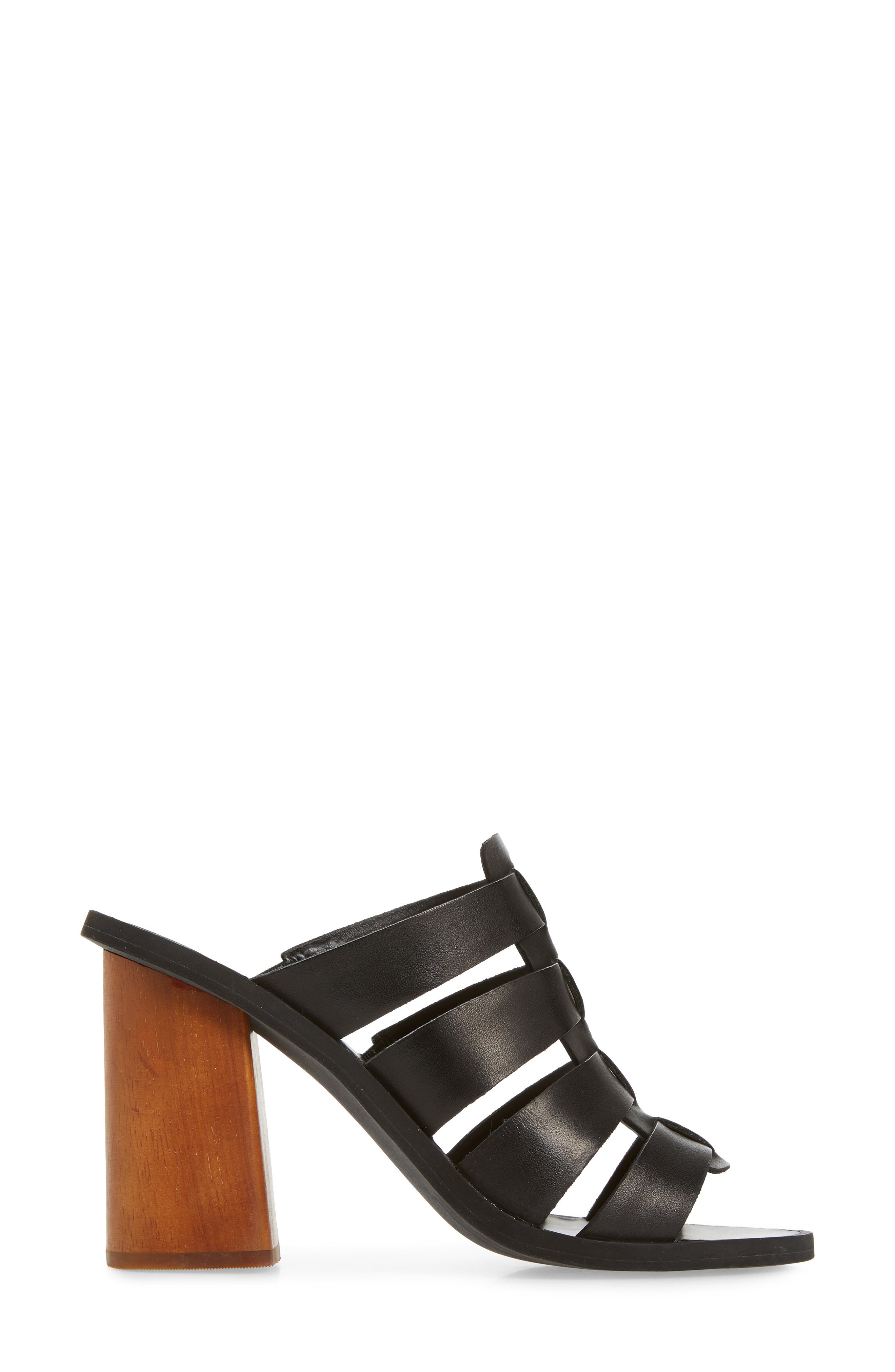 Aleeya Slide Sandal, Alternate, color, BLACK LEATHER