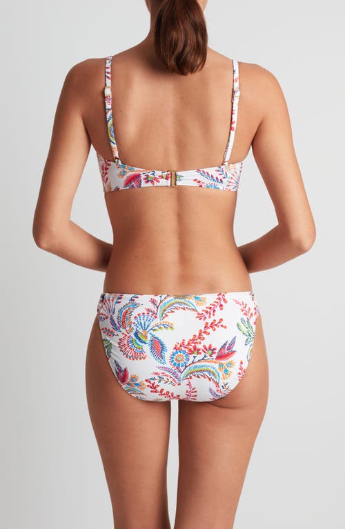 Ralph Lauren Womens Printed Twist Front Underwire Bikini Top Twist Side Hipster Bikini Bottoms In White