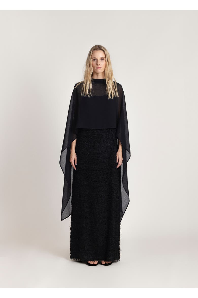 High Neck Bridal Cape, Main, color, Black