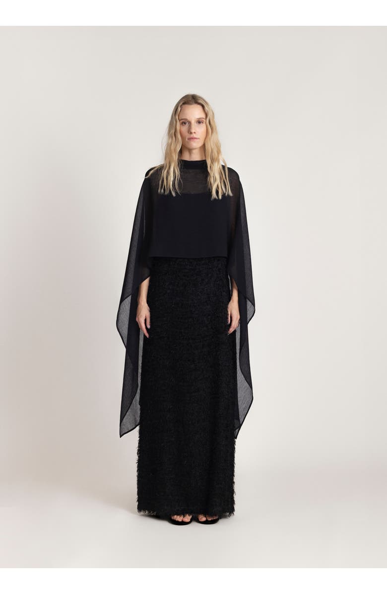 Alas High Neck Bridal Cape, Main, color, Black