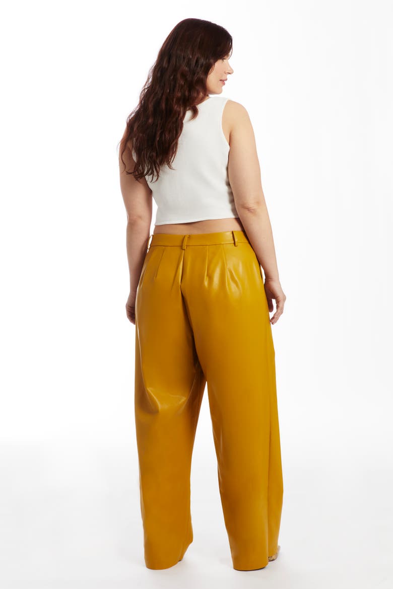 High Waisted Faux Leather Pant, Alternate, color, GOLD FLAKE