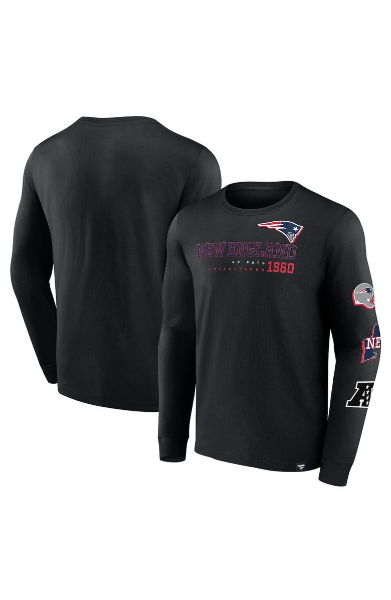 FANATICS Men's Fanatics Branded Black New England Patriots High Whip Pitcher Long Sleeve T-Shirt, Alternate, color, 