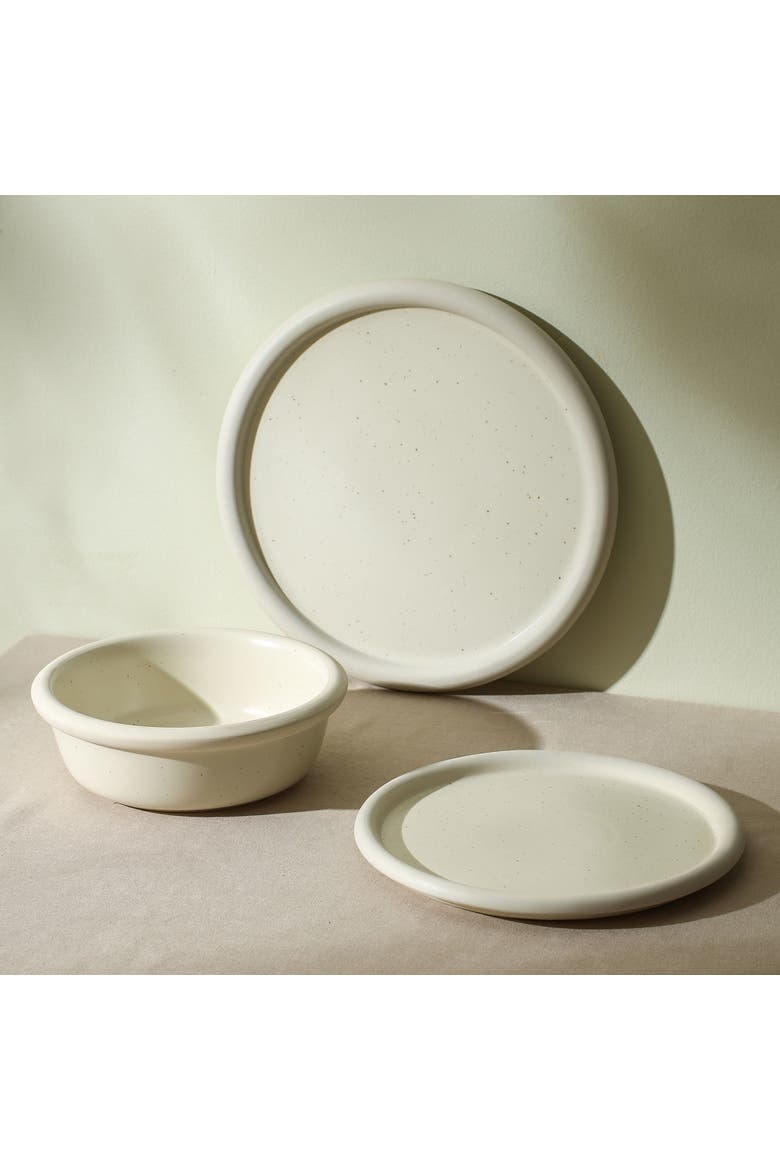 Capri Stoneware 24-Piece Dinnerware Set, Alternate, color, White