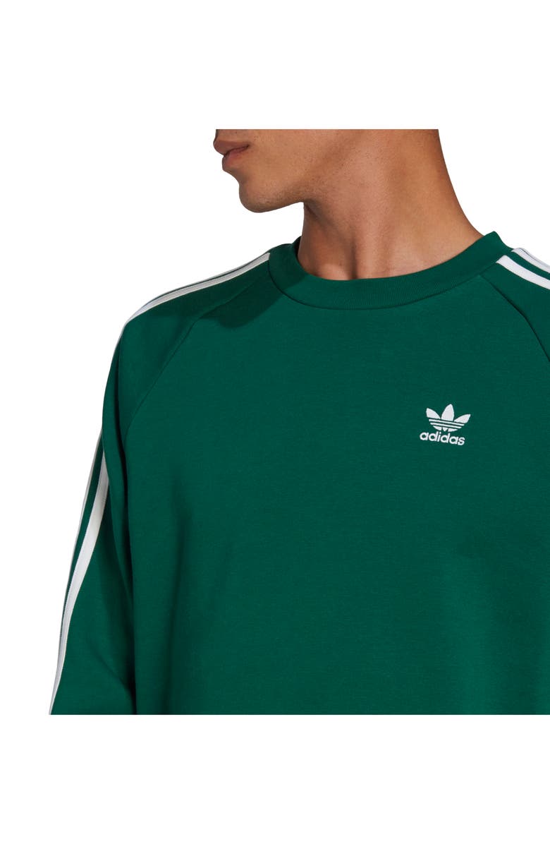 adidas Originals 3-Stripes Crewneck Raglan Cotton Sweatshirt, Alternate, color,