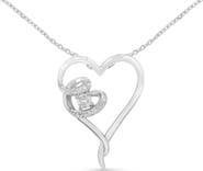 Haus of Brilliance .925 Sterling Silver 1/10 cttw Diamond Heart Pendant Necklace
