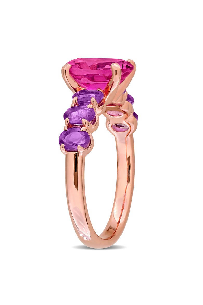 Gemstone Oval Ring Sterling Silver, Alternate, color, Pink Topaz